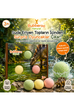 Bubberoo Dinozor Avı Sürpriz Oyuncaklı Banyo Bombası Seti