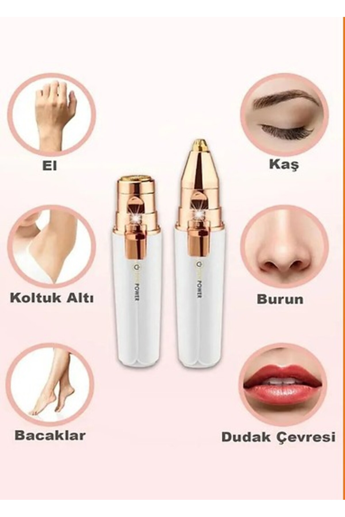 mikudesign 2 Başlıklı Yüz Tüy Alıcı Kaş Bıyık Kıl Epilasyon Aleti Şarjlı — رنگارنگ MKTB-Brlk-2