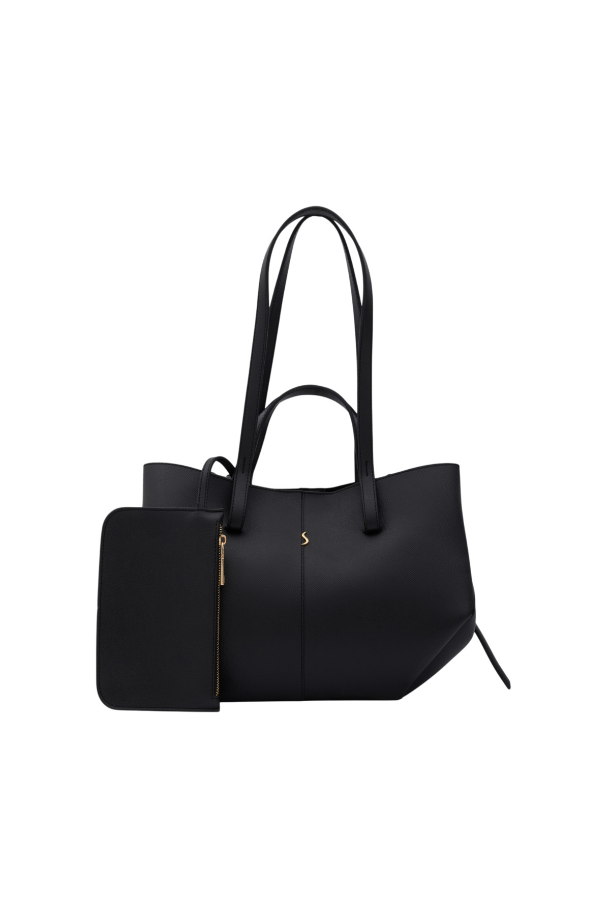 Santini Collection Bag Women's Handbag Shoulder Bag Crossbody Bag Large Tote with Strap and Puppy Bag Black – Elenor Large