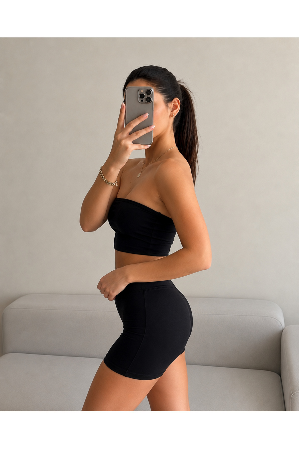 DiaSia Premium Kadın Straplez Büstiyer Crop Top Esnek Spor Gündelik Kombin görsel 7