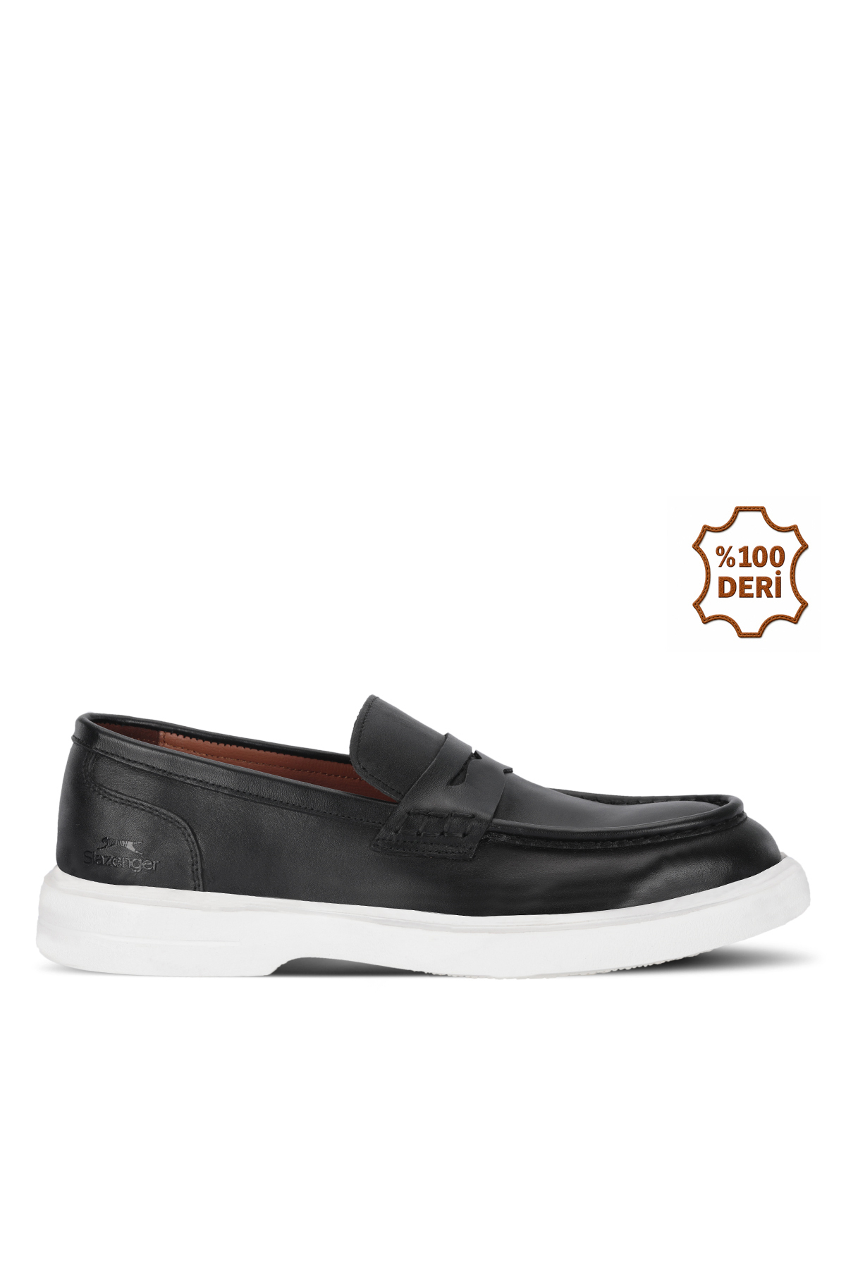 کفش راحتی مردانه چرم مشکی YORK I اسلازنگر کفش اسنیکر Slazenger