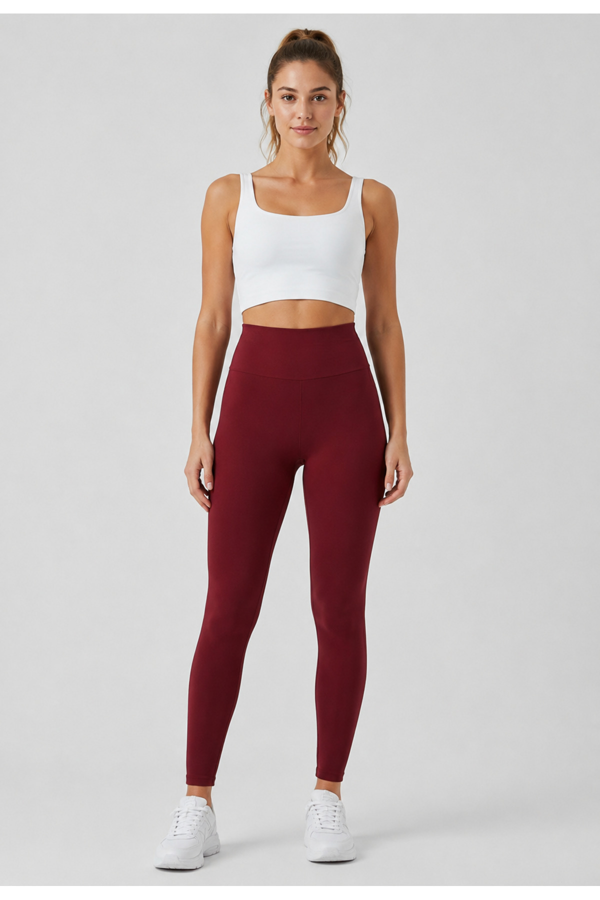 exxit collection Kadın Spor Bordo Tayt - Düz Kadın Tayt Uzun Regular Normal Bel görsel 8