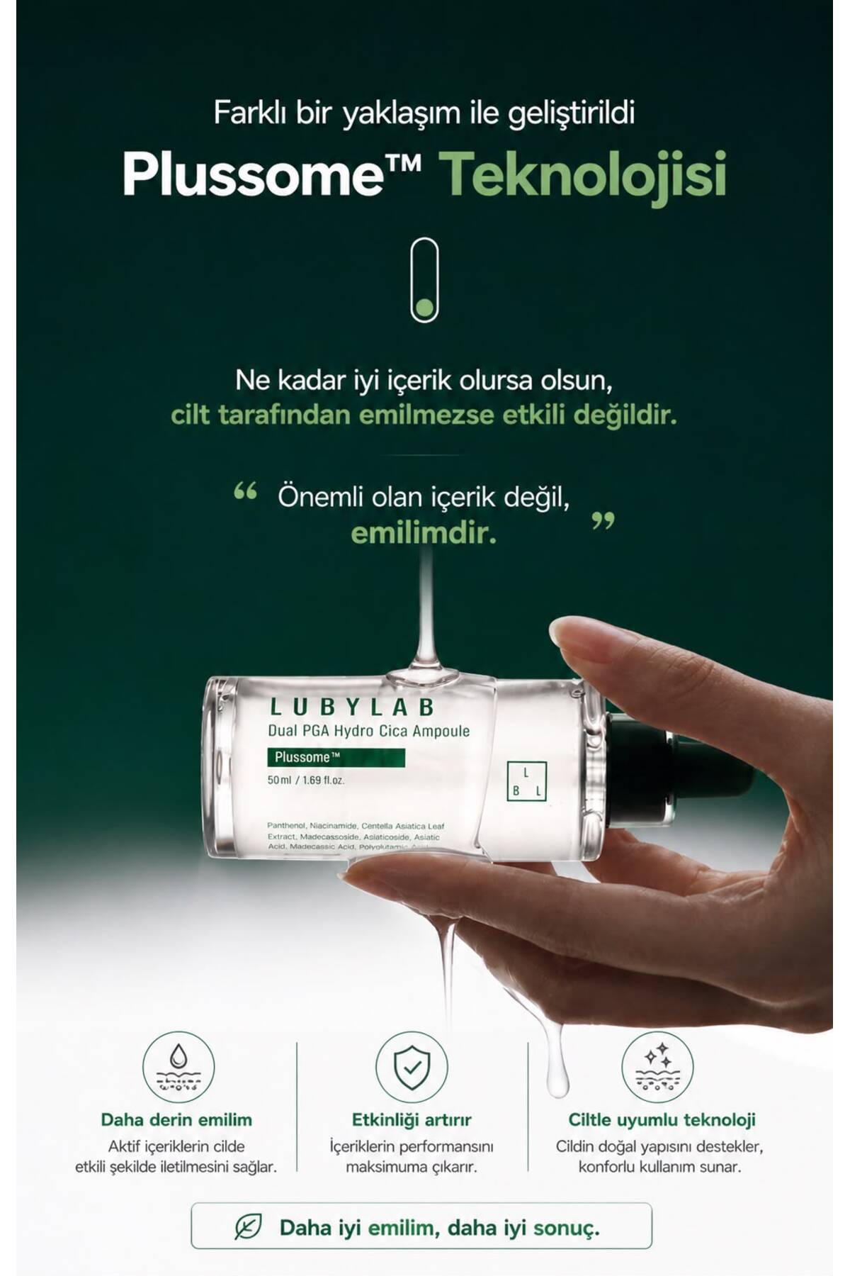 DUAL PGA CİCA AMPOULE Yoğun nem, Cilt bariyeri Desteği ve Yatıştırıcı Bakım — LUBYLAB — تصویر 9 از 9