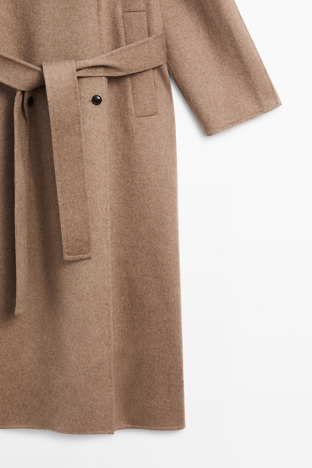 Massimo Dutti Yün karışımlı uzun trençkot görsel 7