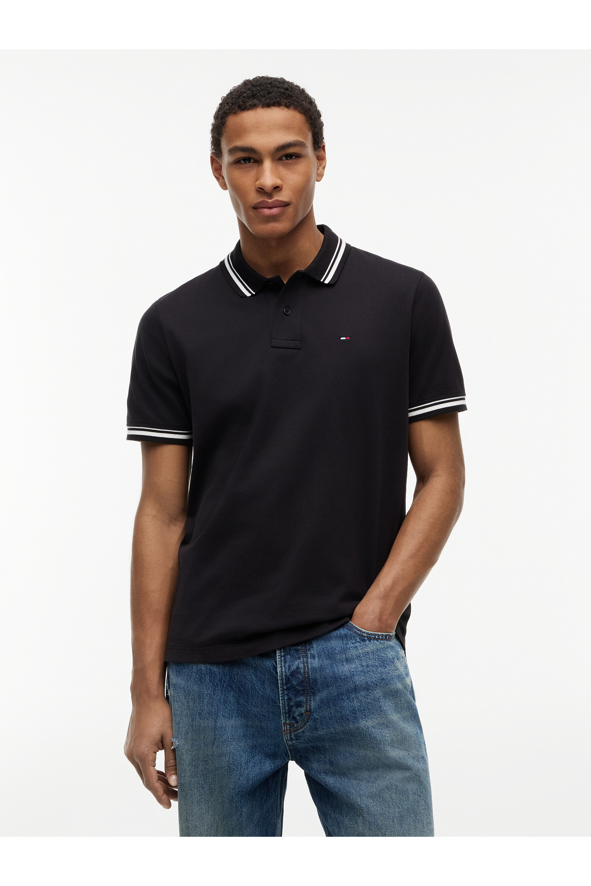Tommy Jeans Black Men Polo