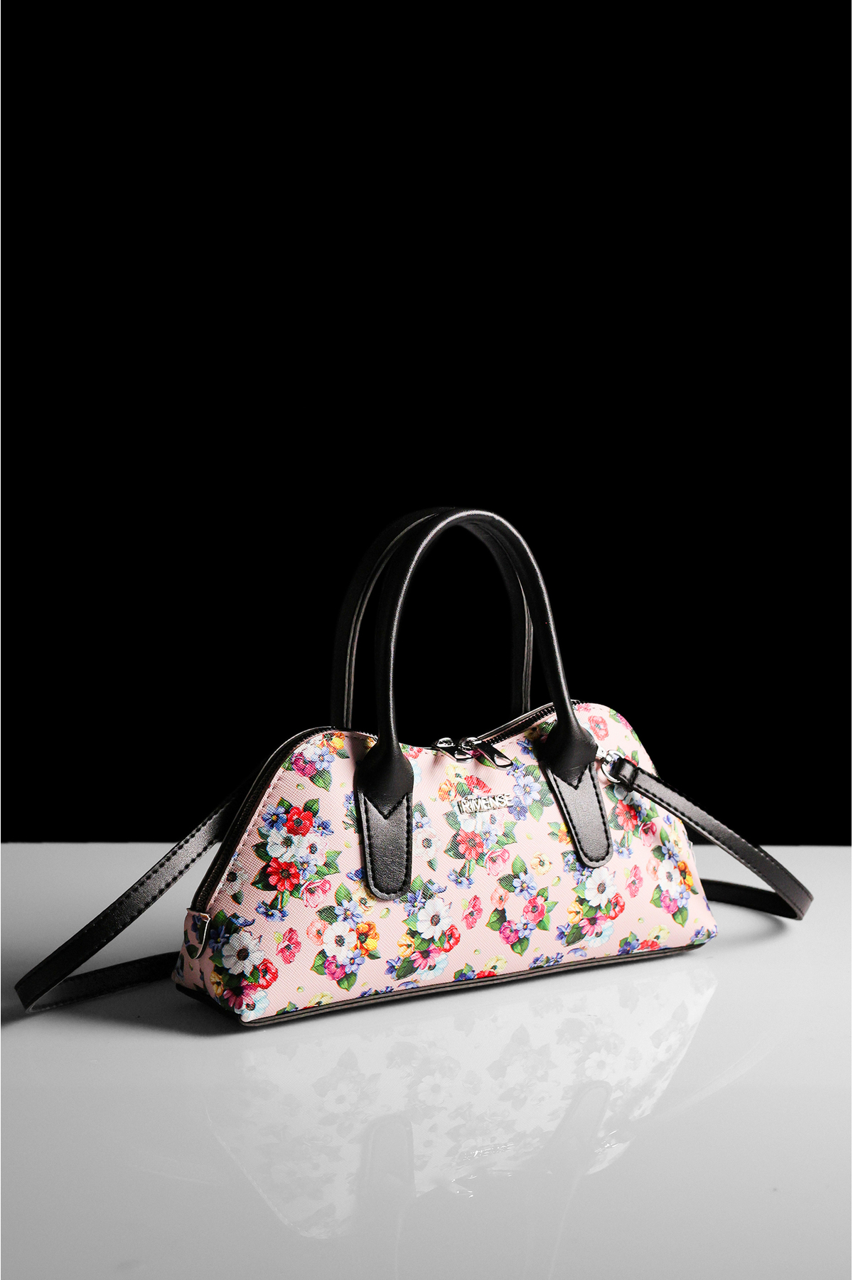 Women's Pink Floral Hand and Shoulder Bag