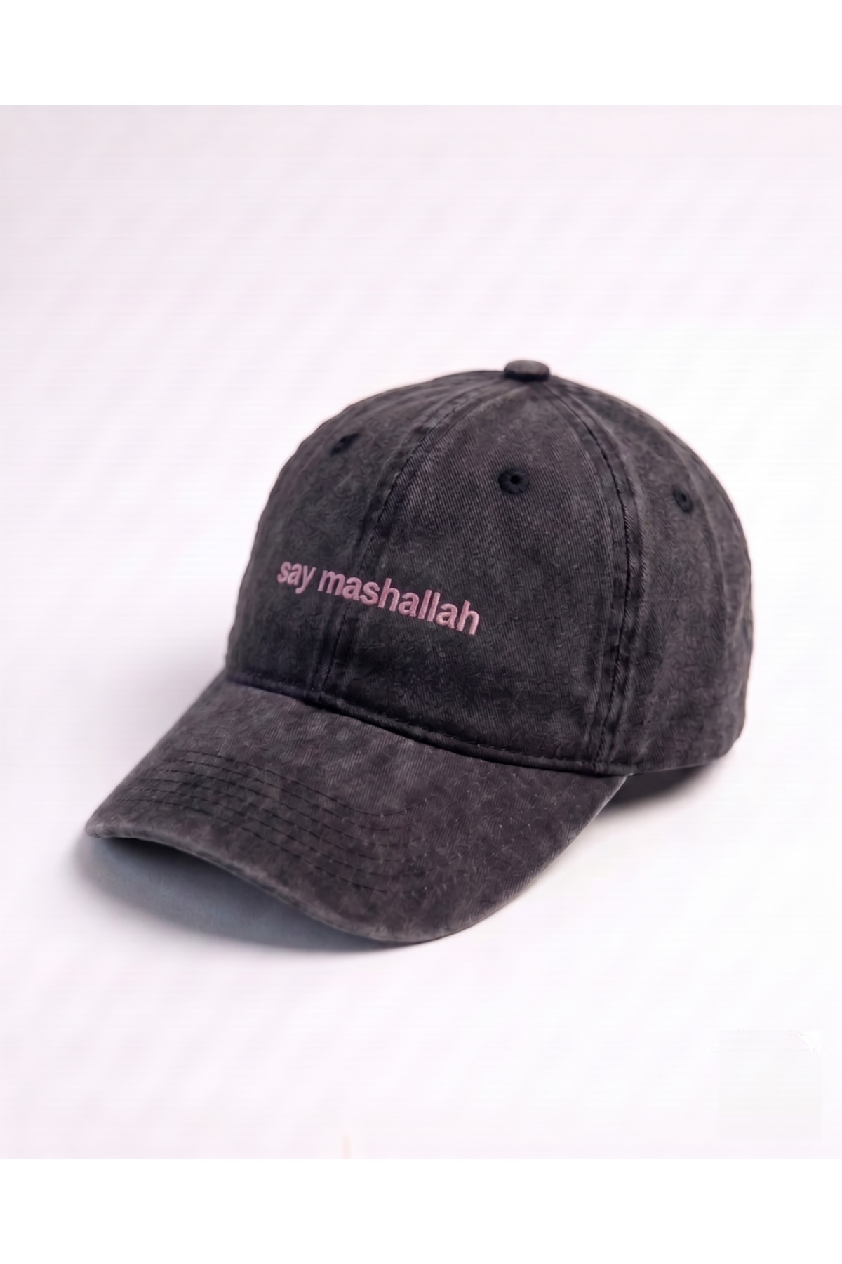 Tresore Say Mashallah Pembe Nakışlı Vintage Spor Şapka Unisex / "Maşallah De" Pembe Nakışlı Şapka Kep görsel 2