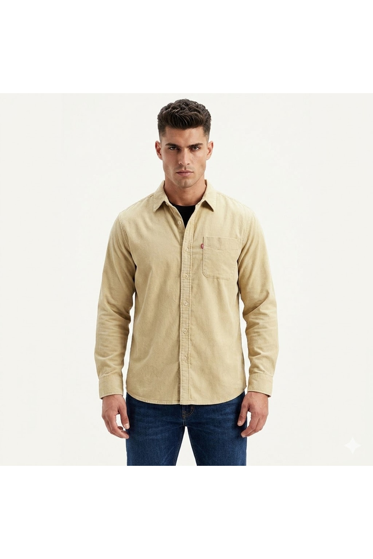 پیراهن مردانه مخمل یقه کلاسیک بژ لیوایز پیراهن Levi's