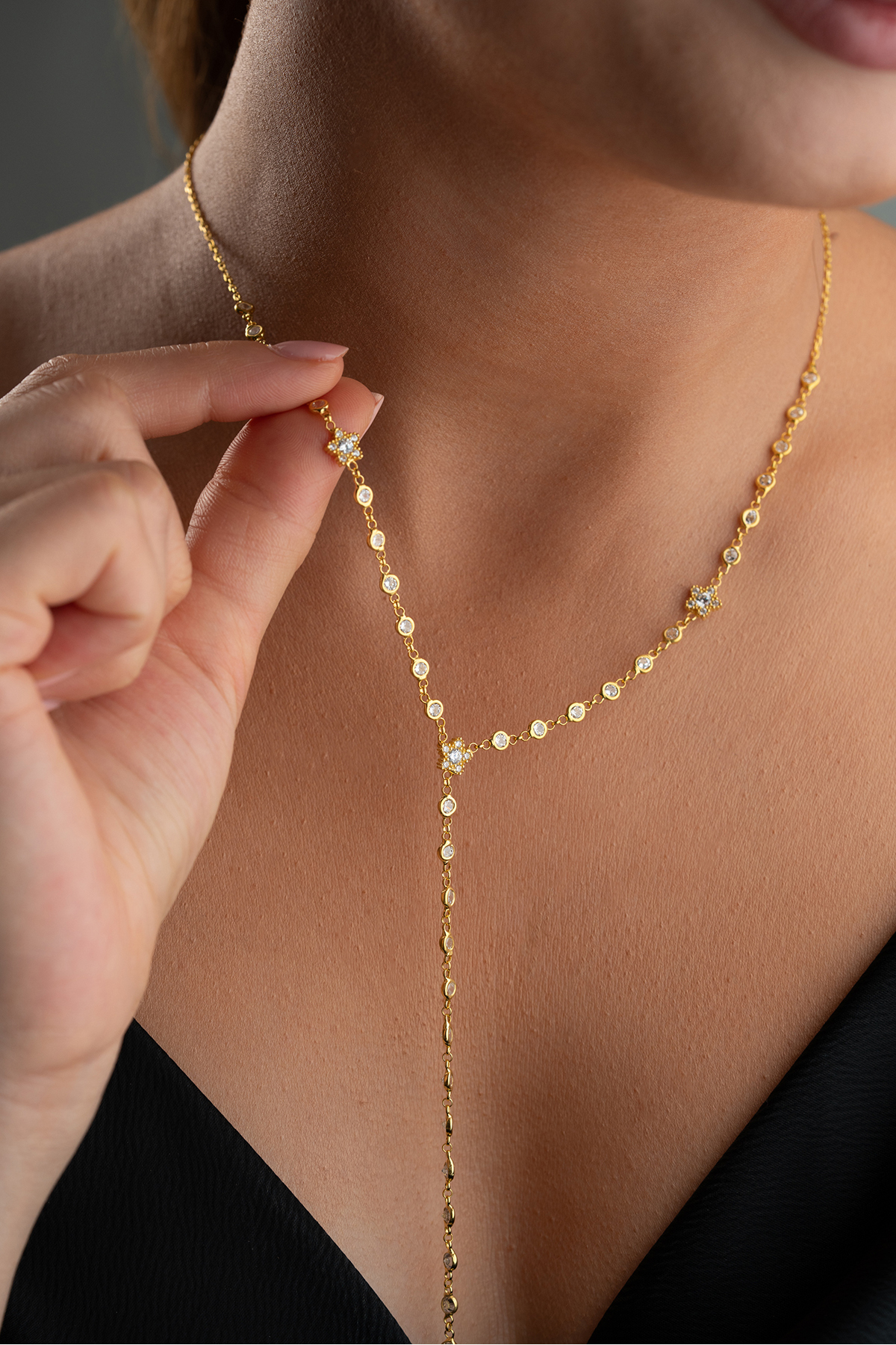 Silvano Jewelry 925 Ayar Gümüş Sallantılı Sulyolu Y Kolye