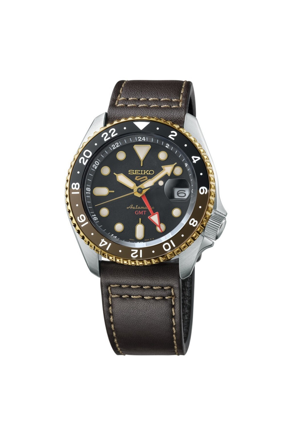Seiko 5 SPORTS GMT SSK036 PİLSİZ OTOMATİK KAHVERENGİ DERİ KORDON