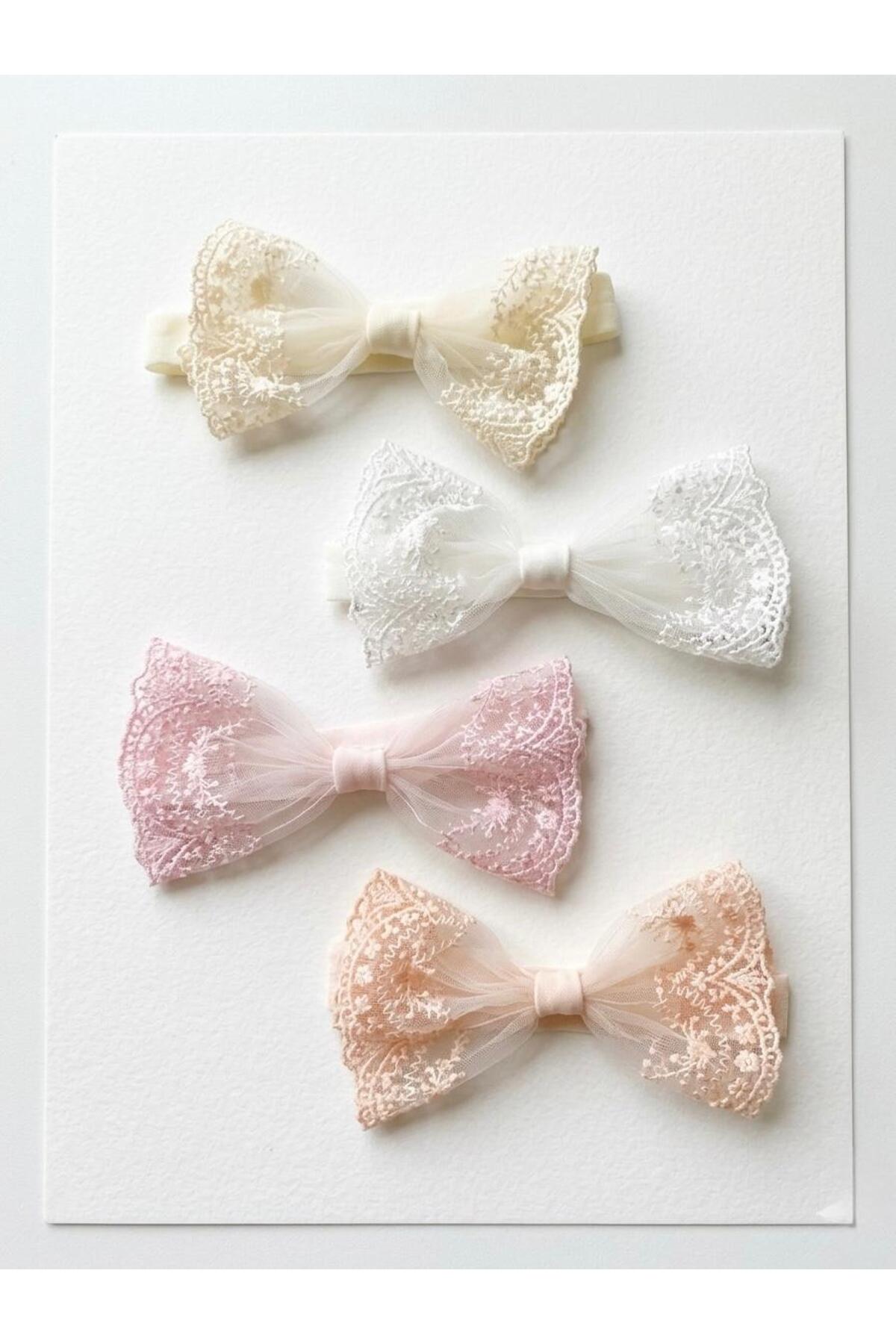 Baby Girl Bandana 4-Piece Set Elastic Mevlütlık Photo Shooting