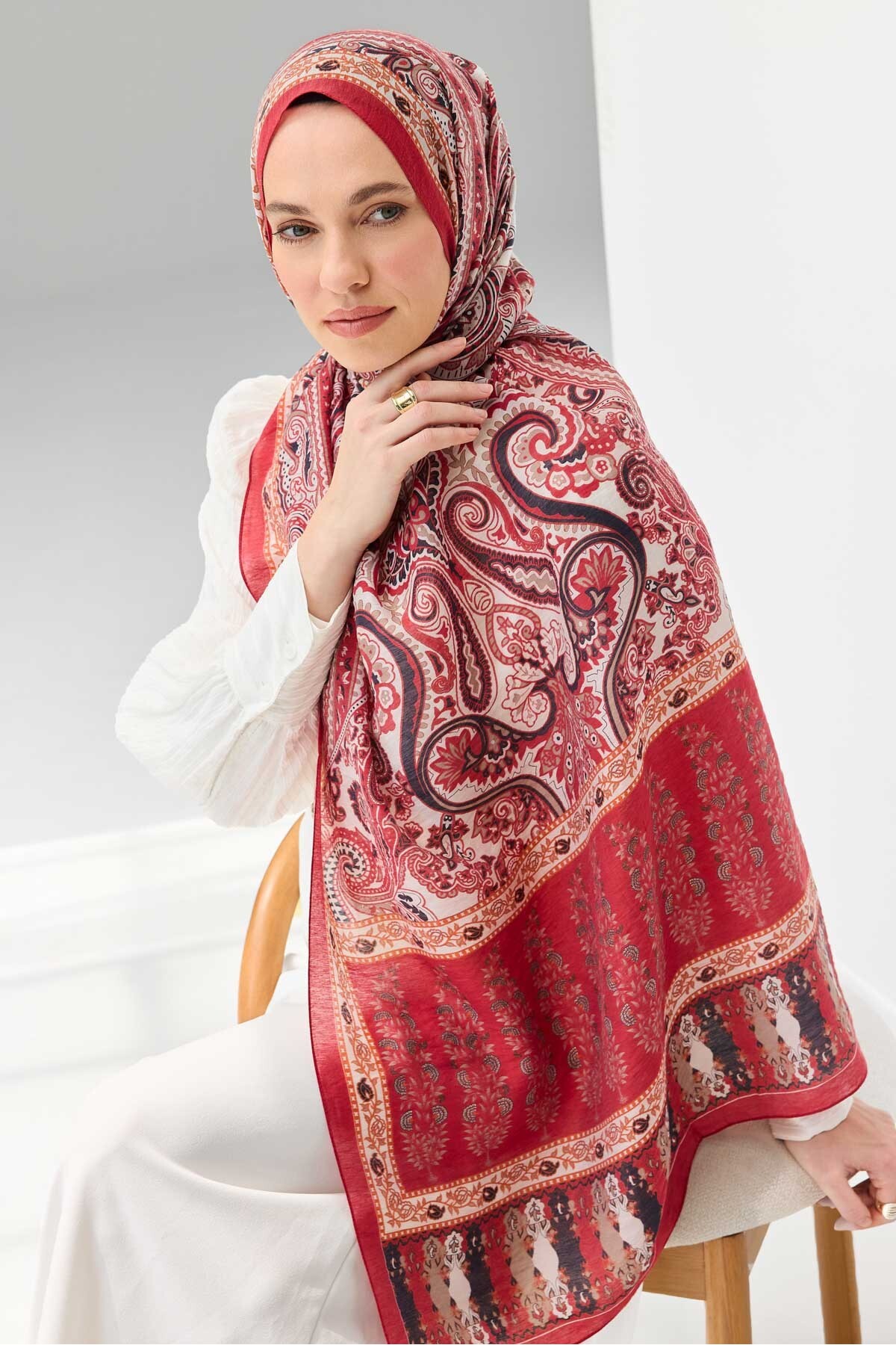Tencel Monare Shawl Bohemian Red