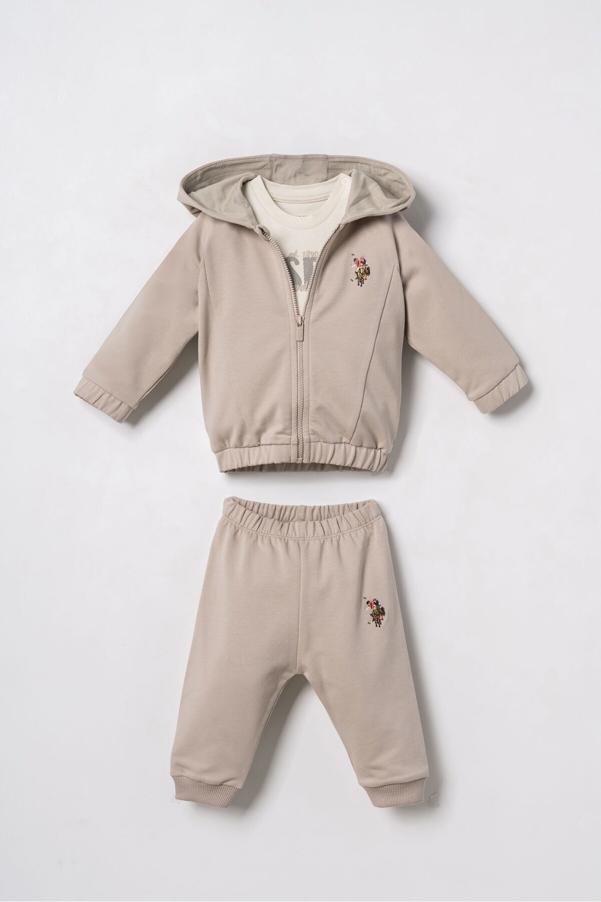 U.S. Polo Assn. Baby Boy Embroidered Yellow Cardigan Set Usb3179-C-V1