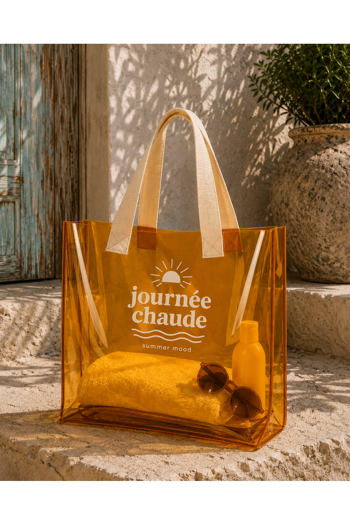 HİG HOME Su Geçirmez Şeffaf Plaj Çantası Büyük Boy Kadın Deniz Havuz Omuz Çantası PVC Şeffaf Çanta Beach Bag
