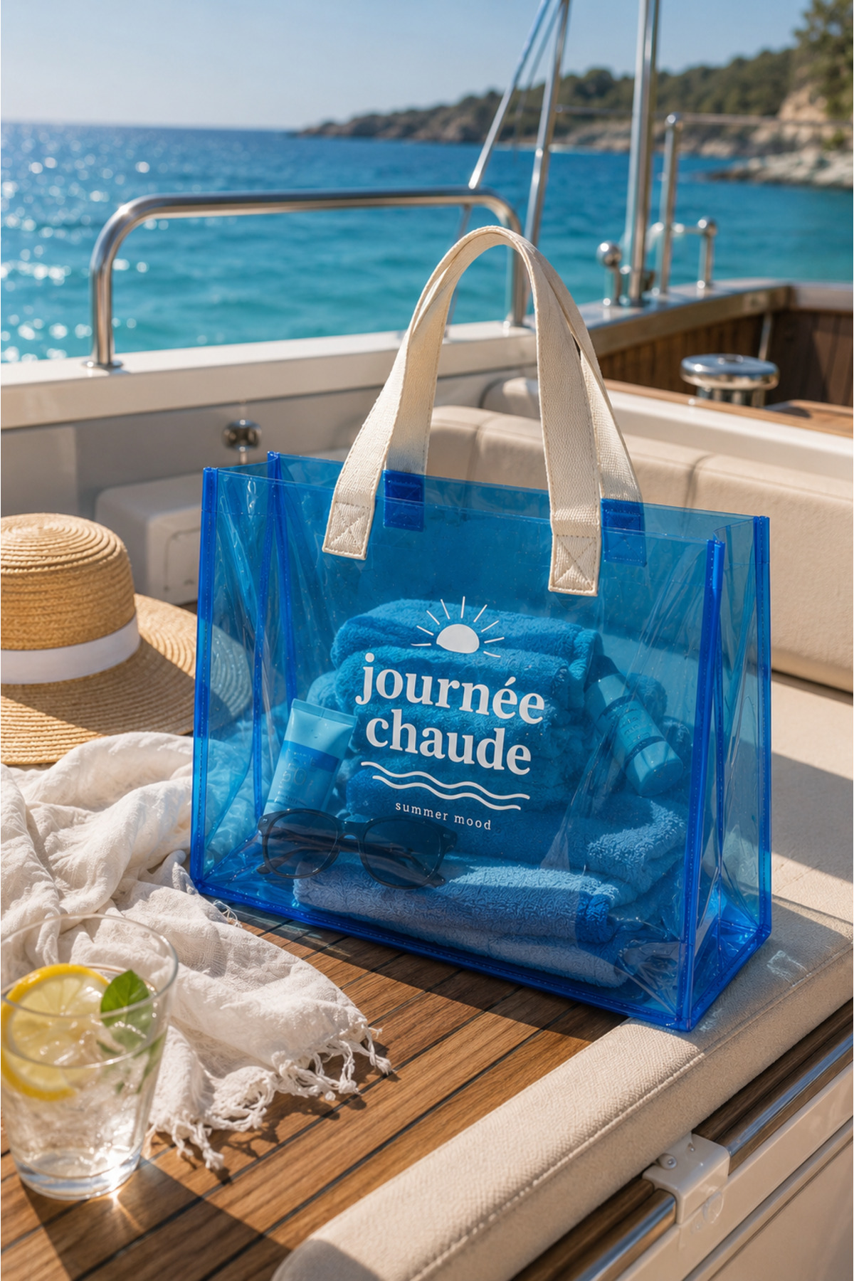 HİG HOME Waterproof Transparent Beach Bag Large Size Women's Sea Pool Shoulder Bag Pvc Clear Bag Beach Bag