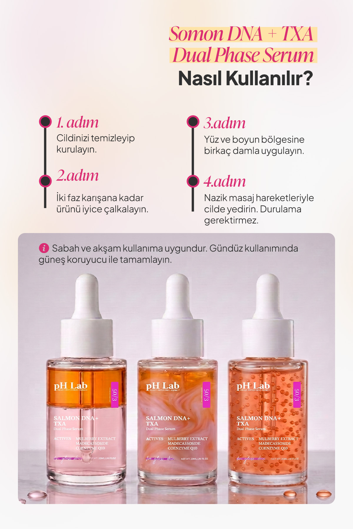 pHLab Toning Booster Anti Aging Bi Pasic Facial Serum - Salmon DNA + TXA Serum — PHTBS-01 — تصویر 8 از 8