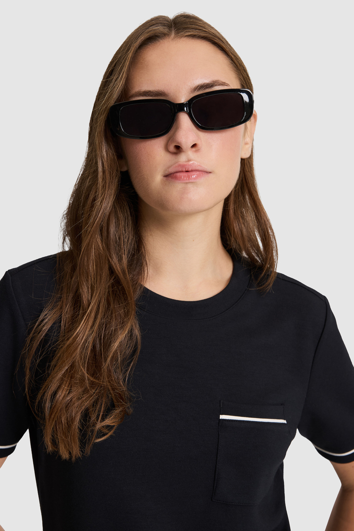 U.S. Polo Assn. Kadın Siyah Bisiklet Yaka Basic Tişört 50323552-VR046 görsel 2