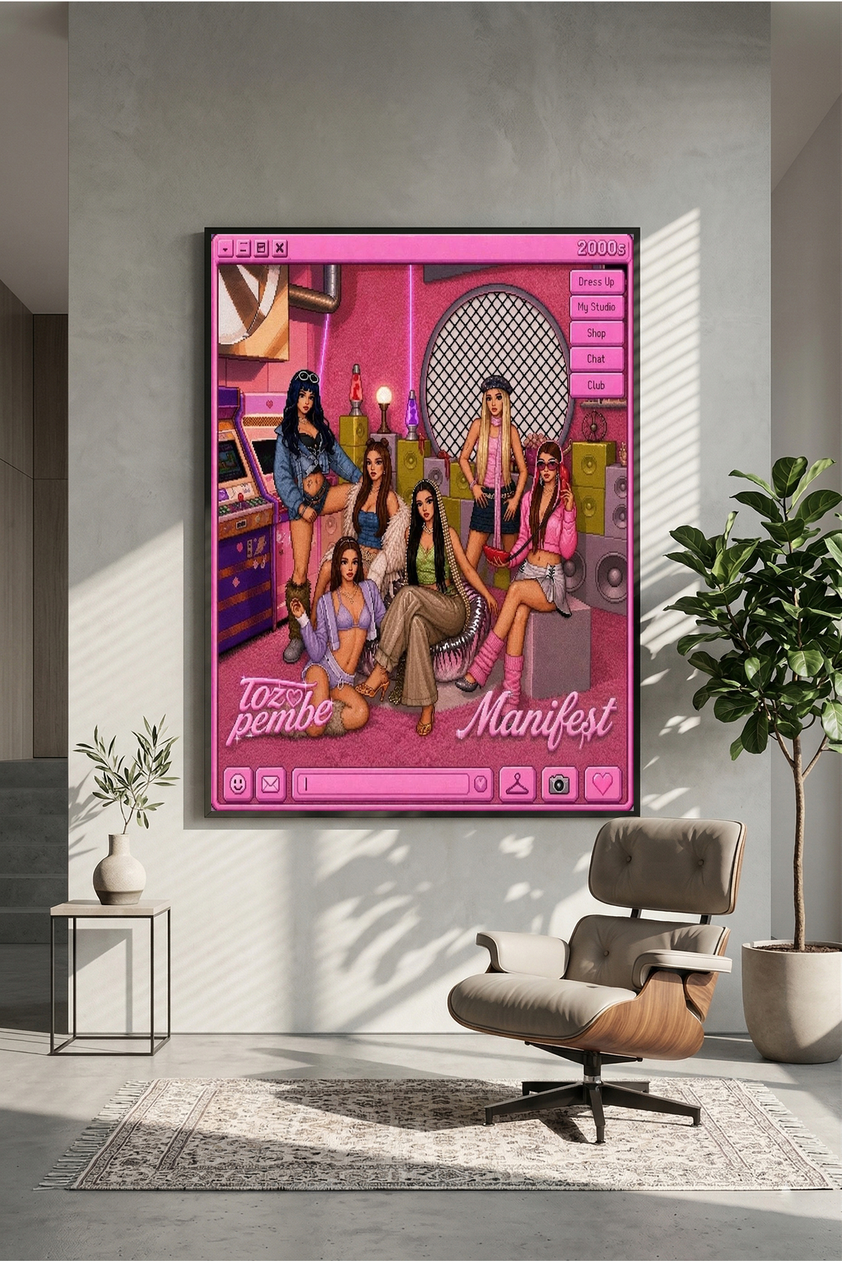 アート・デザイン・音楽 Charlotte Posenenkske - Manifest postercraft Manifest Toz Pembe Tasarım Ahşap Tablo Poster