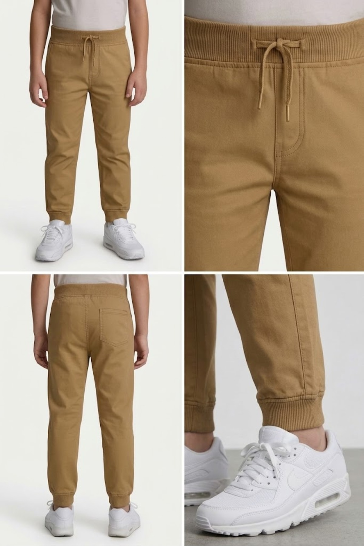 NACAR KİDS Unisex Çocuk Pamuklu Lastikli Paça Ribanalı Okul Pantolon Görünümlü Eşofman Altı görsel 5