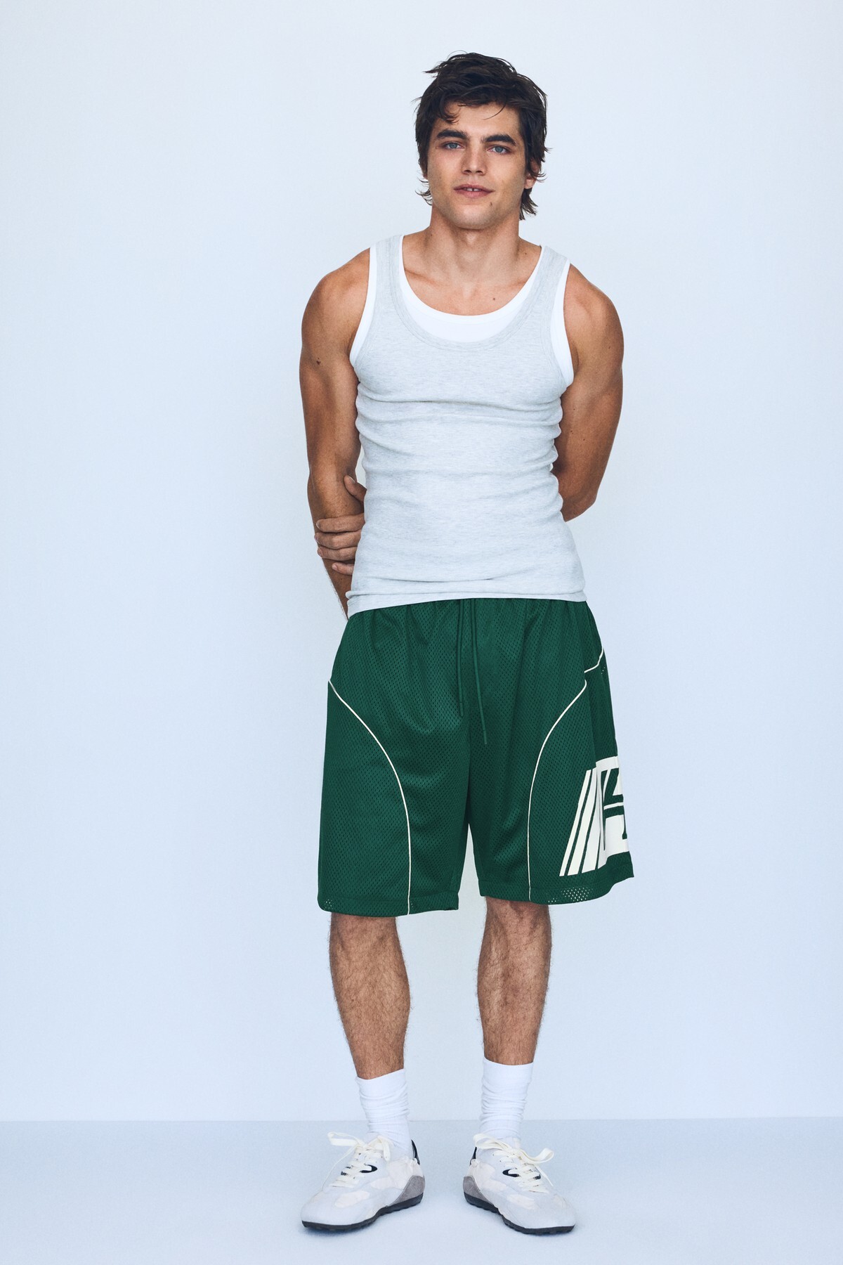 1_org_zoom شلوارک Bershka برشکا برمودا مش کنتراست اورجینال - تصویر 1