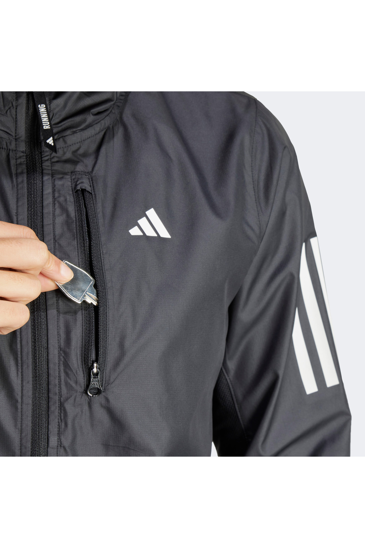adidas Own The Run 3 Kadın Siyah Koşu Ceketi görsel 7