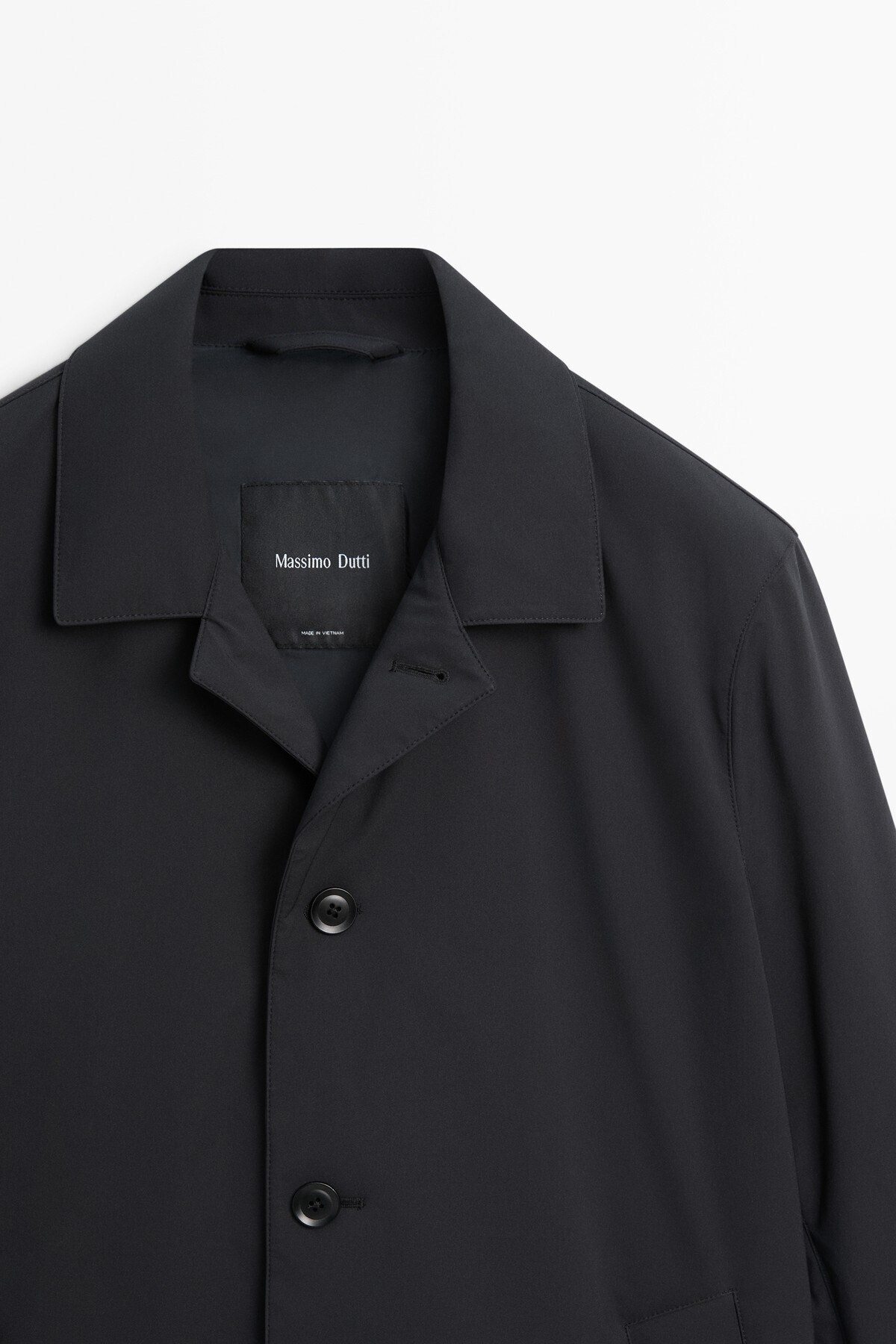 Massimo Dutti Yaka detaylı uzun trençkot görsel 6