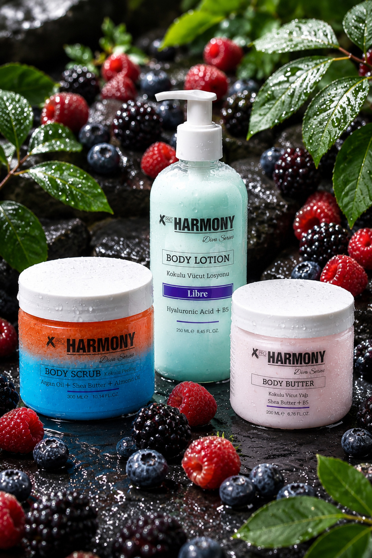 L-i-b-r-e Ritüeli 3’lü Vücut Bakım Seti 750 ml | Body Scrub + Body Lotion + Body Butter — PH-VRS-LIB-750