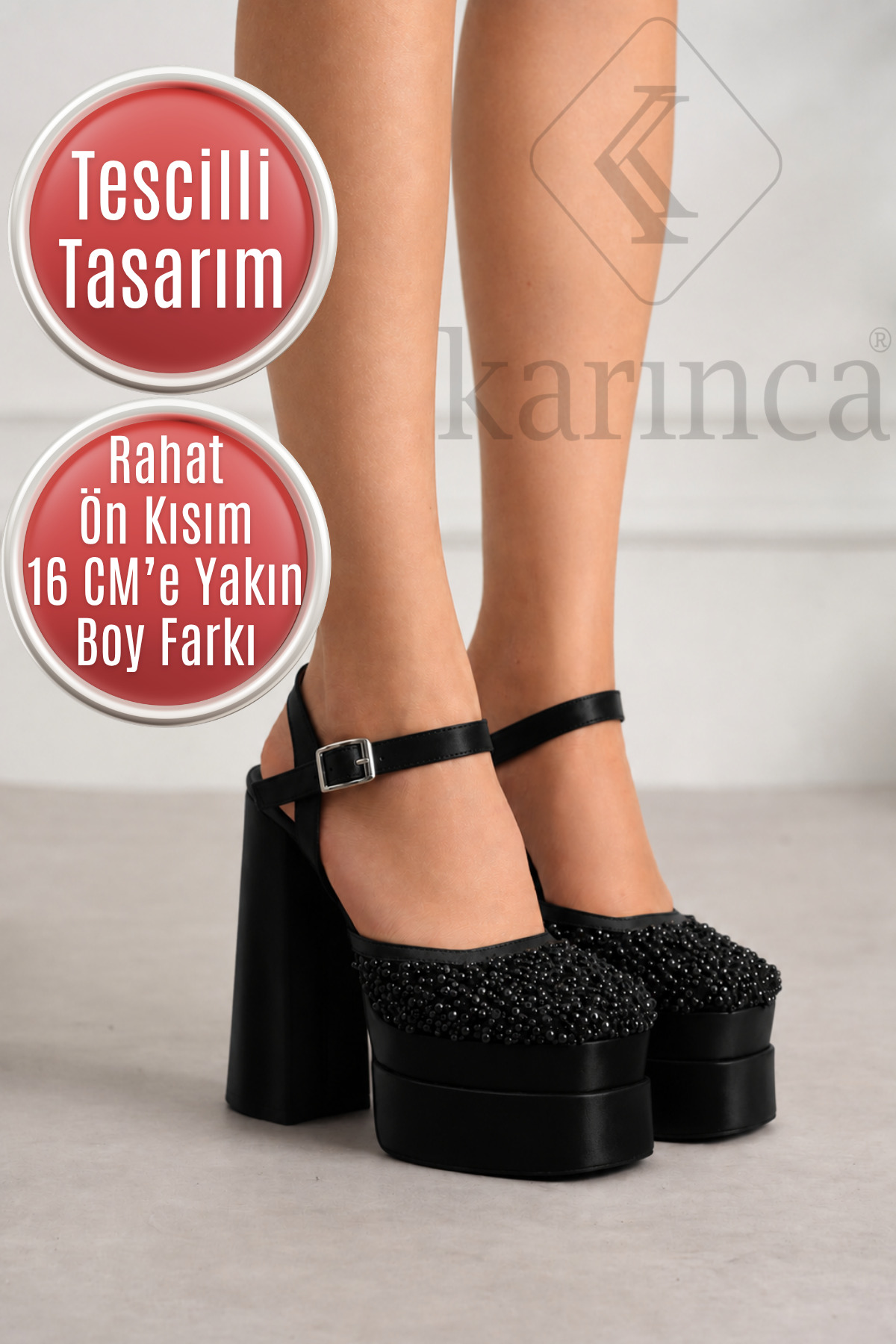 Siyah Şık Topuklu Abiye Ayakkabı