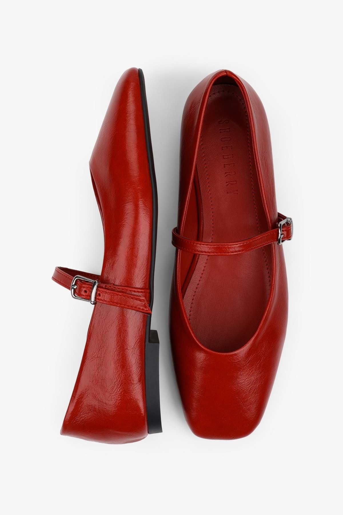 Shoeberry Kadın Sore Kırmızı Cilt Babet görsel 2