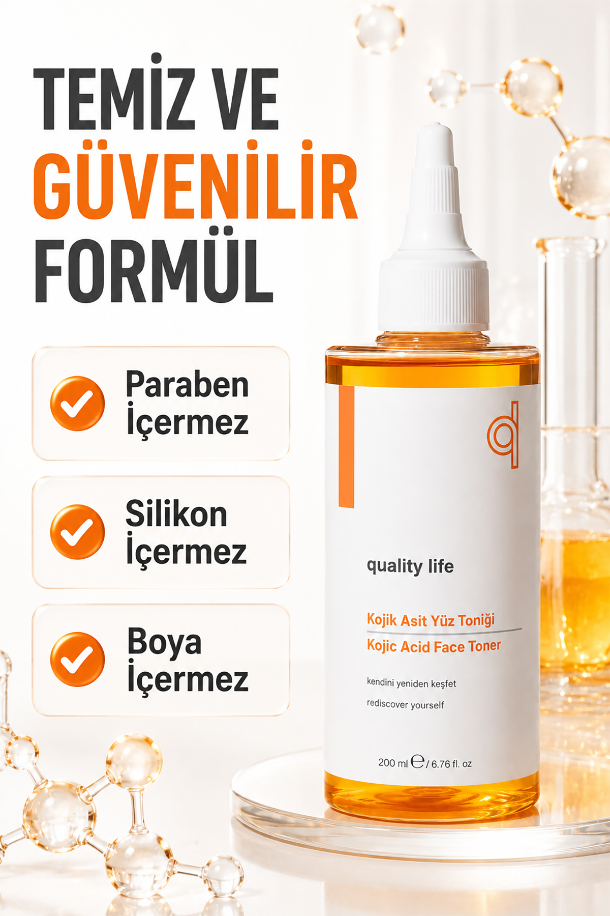 Kojik Asit Tonik 11 Aktifli Aydınlatıcı Leke ve Siyah Nokta Karşıtı Cilt Nemlendirici 200 ml — kojik-asit-tonik-sivilce-akne-karşıtı — تصویر 6 از 8