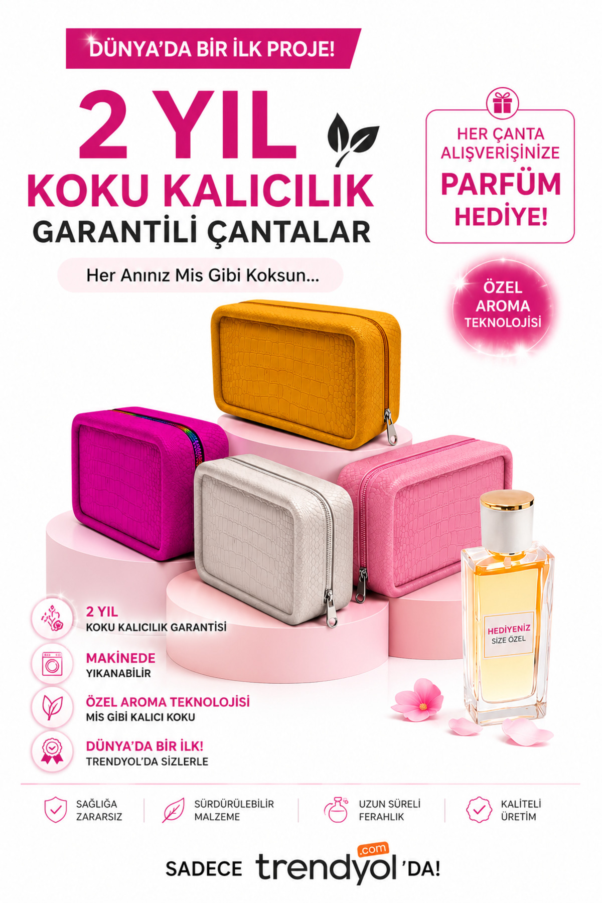 FDF STORE LBRE Kokulu Kozmetik-Makyaj- Seyahat Çantası 2 Yıl Koku Kalıcılık LBRE PARFÜM HEDİYELİ