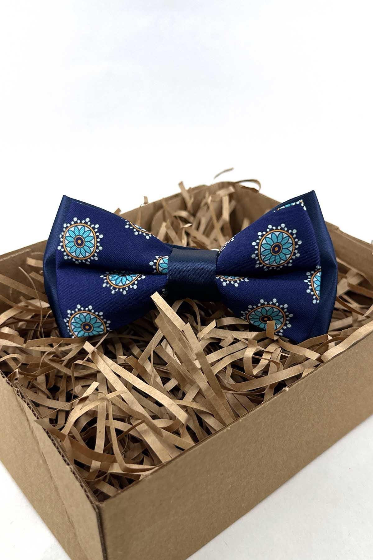 Kravatkolik Lacivert Motif Desen Papyon P2039
