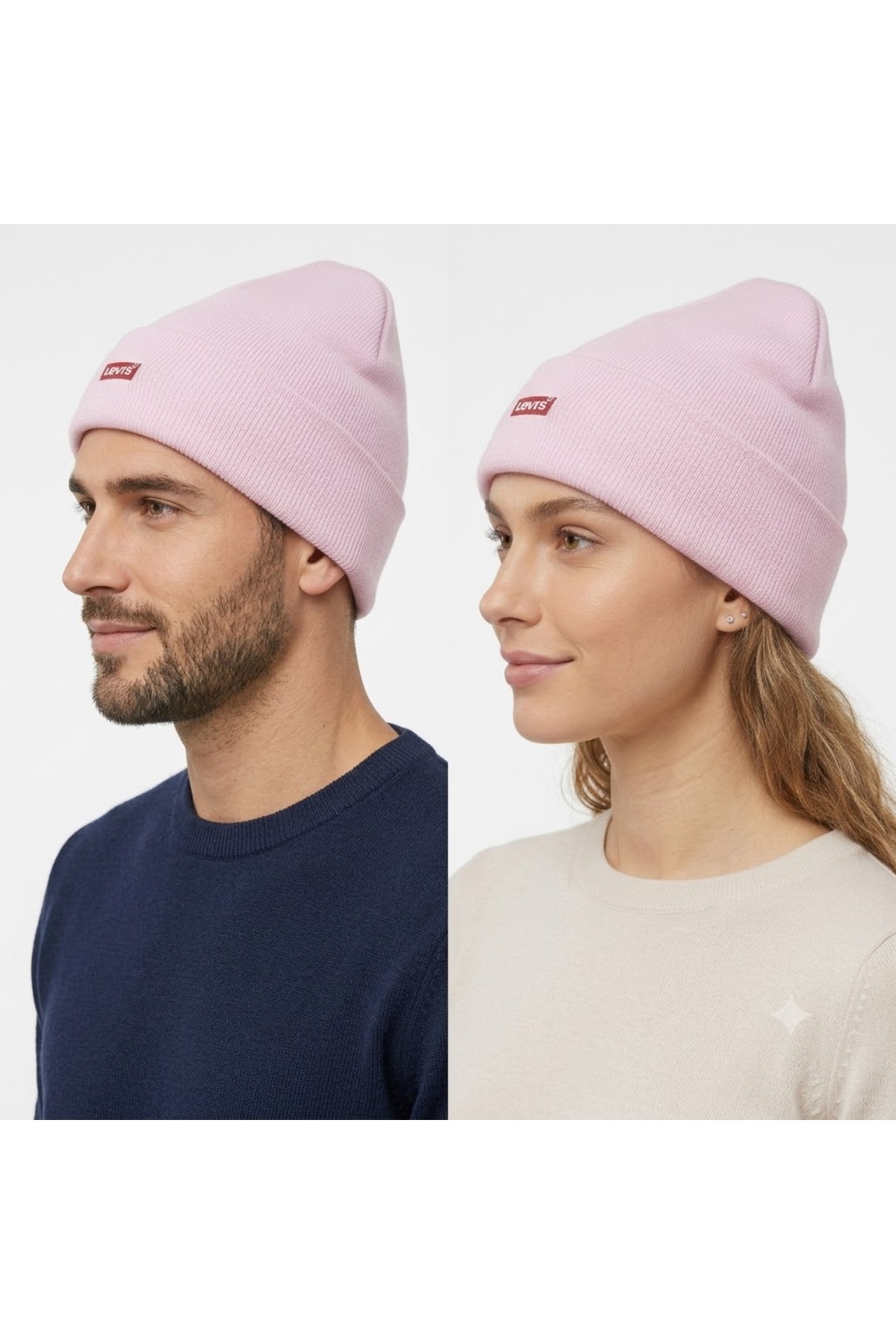 ® کلاه بافتنی صورتی طرح‌دار یونی‌سکس - لیوایز برت/کلاه بافتنی Levi's