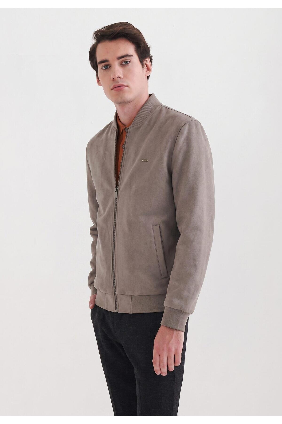 کاپشن جیر مردانه چرم مصنوعی Roul Classic Zip-Up Regular Fit پیر کاردین کاپشن Pierre Cardin