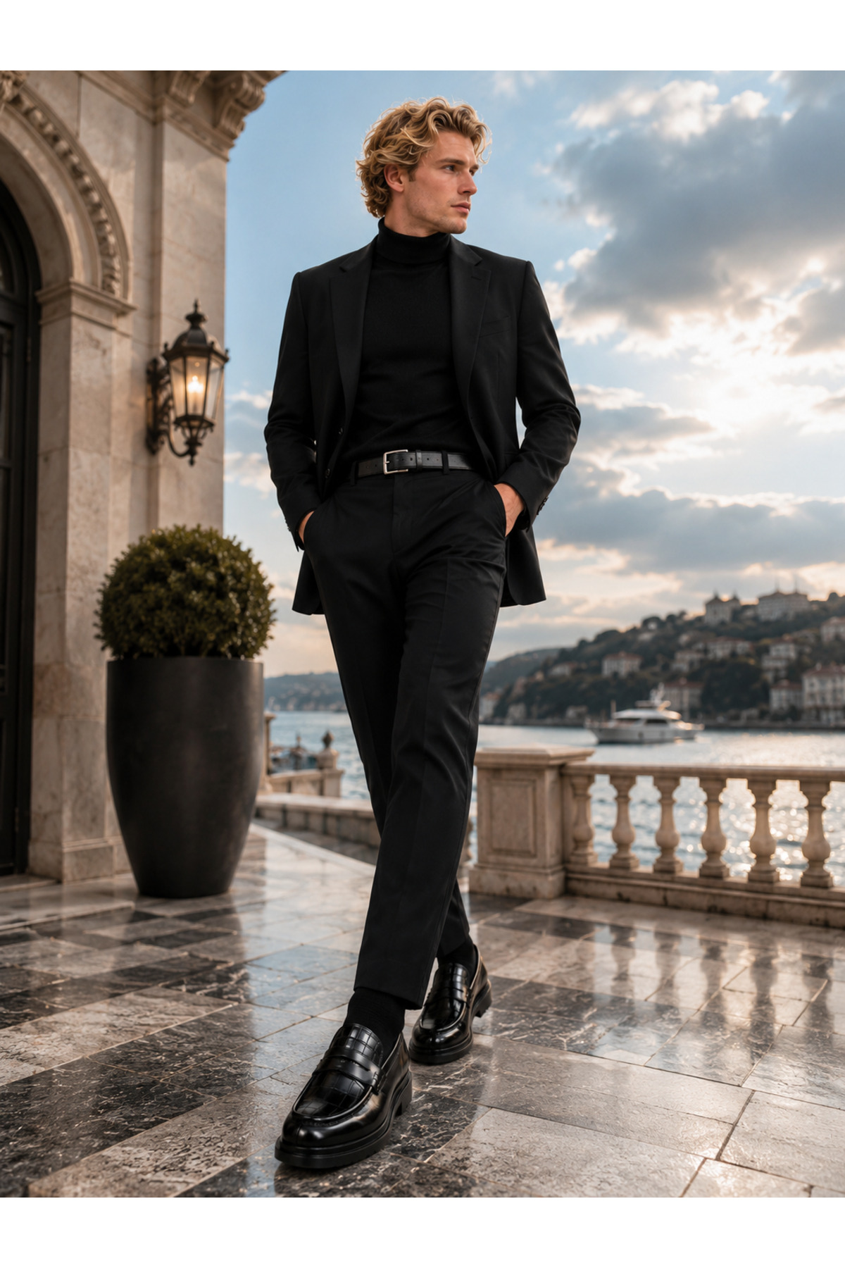 Frank Valentia FV003 Erkek Siyah Hakiki Deri Bağcıksız Klasik Ayakkabı EVA TABAN - TAM KALIP görsel 8