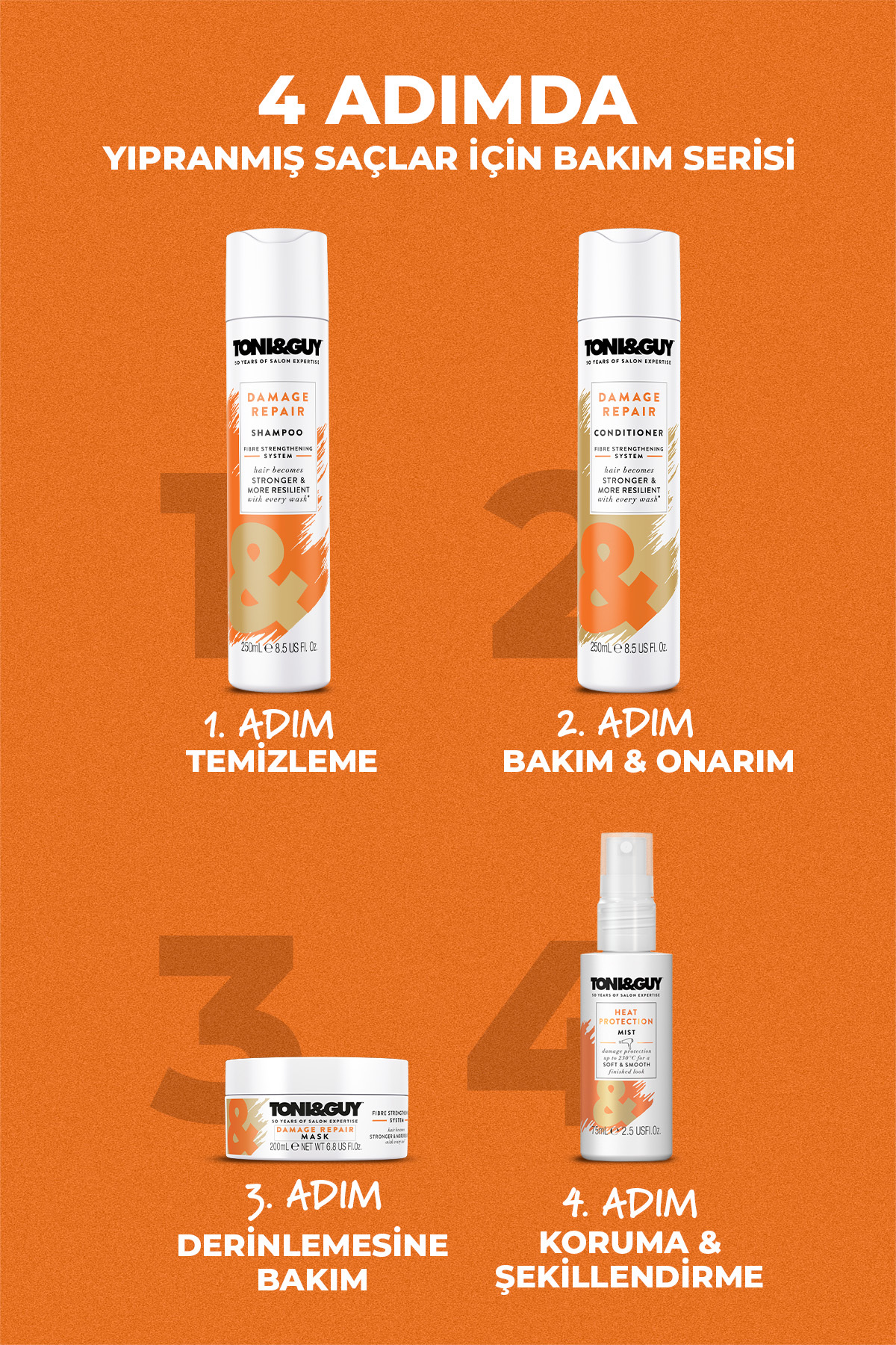 Damage Repair Yıpranmış Saçlar İçin Saç Bakım Kremi 4x250 ml — TNGY0028 — تصویر 6 از 6