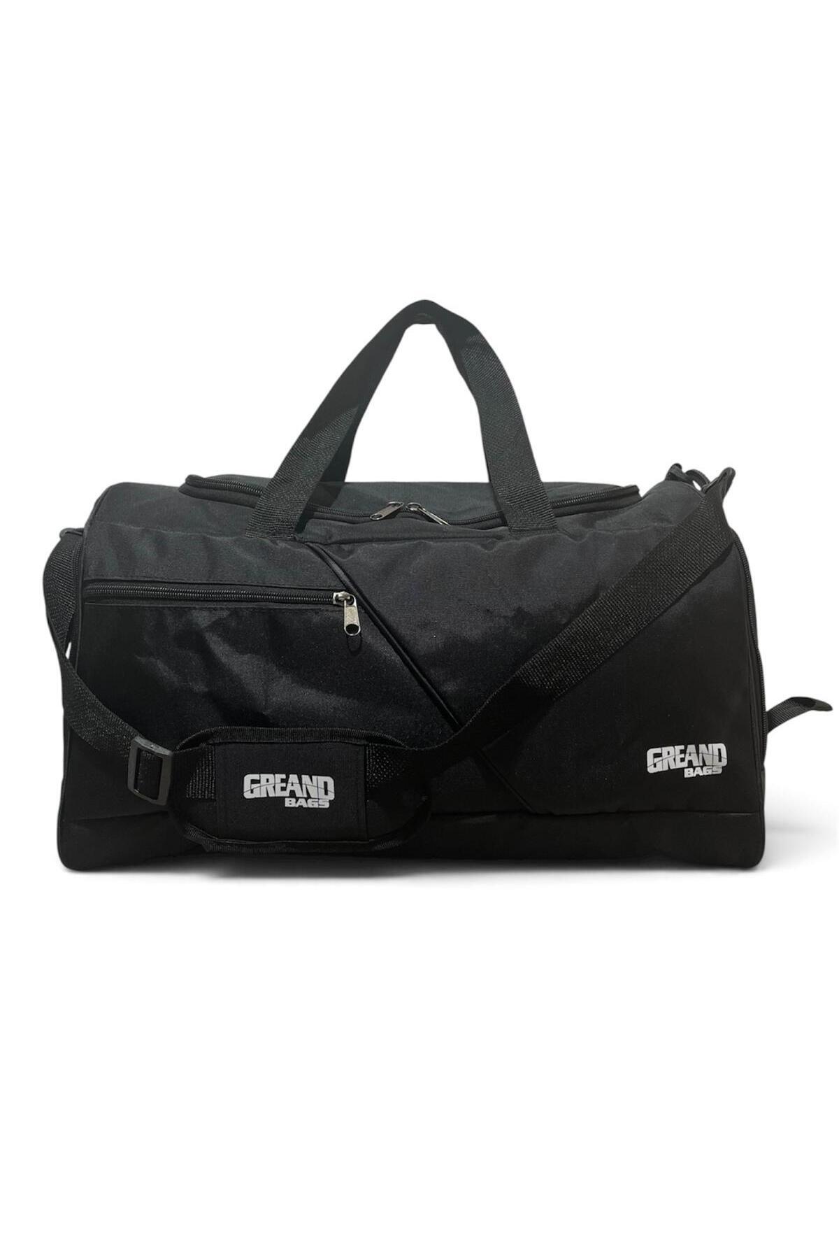 GreandBags Siyah Ayakkabı Bölmeli A Kalite Geniş Hacimli Spor Çantası Seyehat Çantası GYM görsel 2