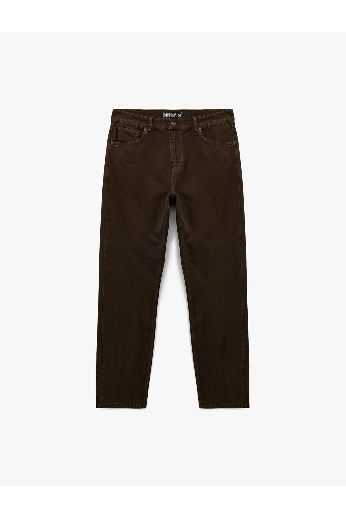 Koton Pamuklu Normal Bel Cepli Vintage Straight Fit Jean Pantolon görsel 4