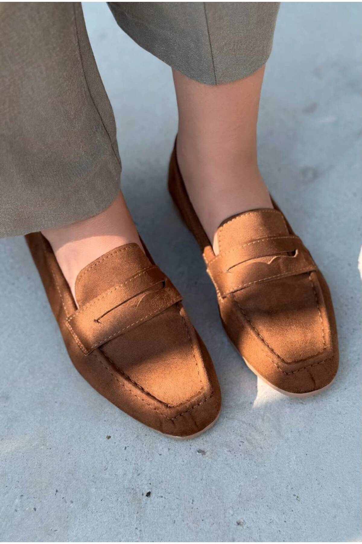 I Love Shoes Orvino Kadın Loafer Kahverengi Süet görsel 3