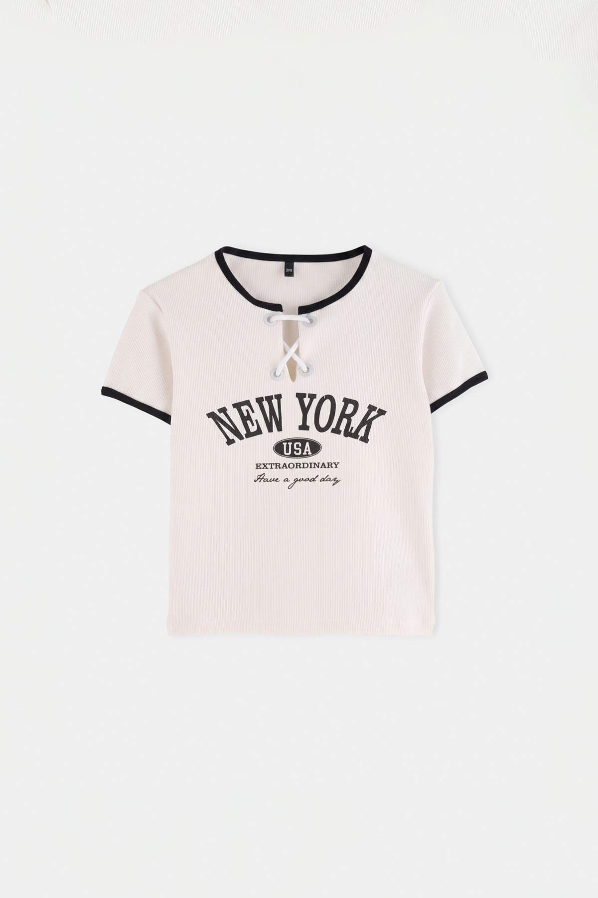 Trendyolmilla Kids Ekru Düz Örme T-Shirt TKDSS26TS00104