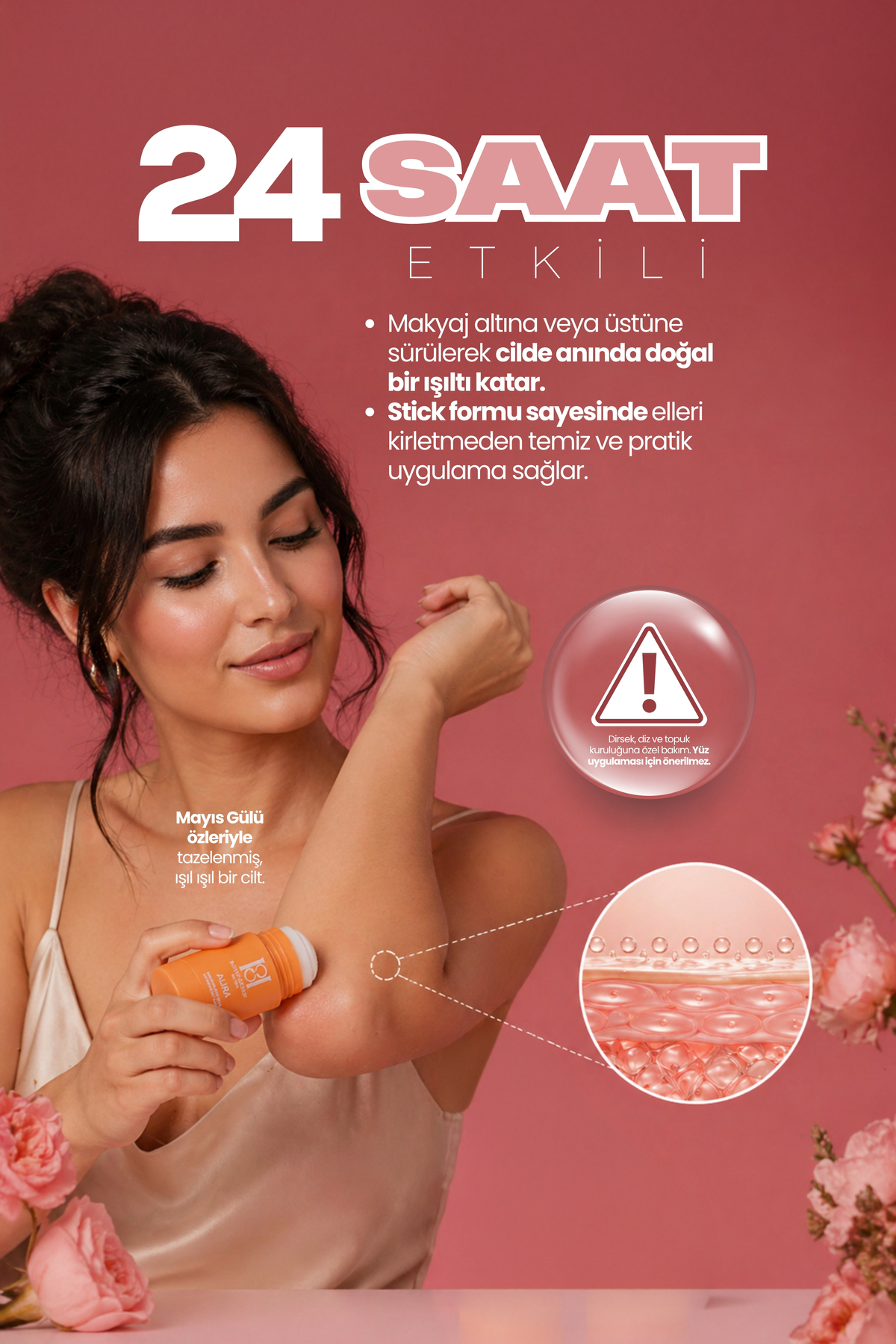 Aura Yoğun Nemlendirici Bakım Stick – El, Dirsek, Diz, Topuk ve Kuru Bölgeler İçin – Shea Butter, Badem Yağı, B5 & E Vitamini – 30 g — BSF-001 — تصویر 3 از 4