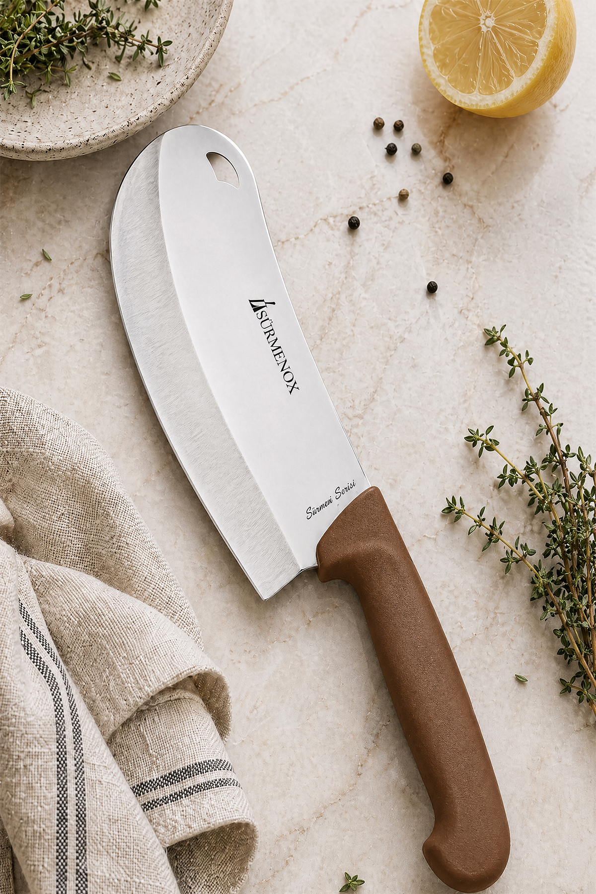 Sürmene Silver Series Pastry Pizza Knife Coffee Handle Pita Salad Minced Meat Kitchen Knife HDS-111