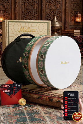 Midex BR-410 Kaliteli Bendir Def Akort Ayarlı EL Tutma Oyuklu Çantalı
