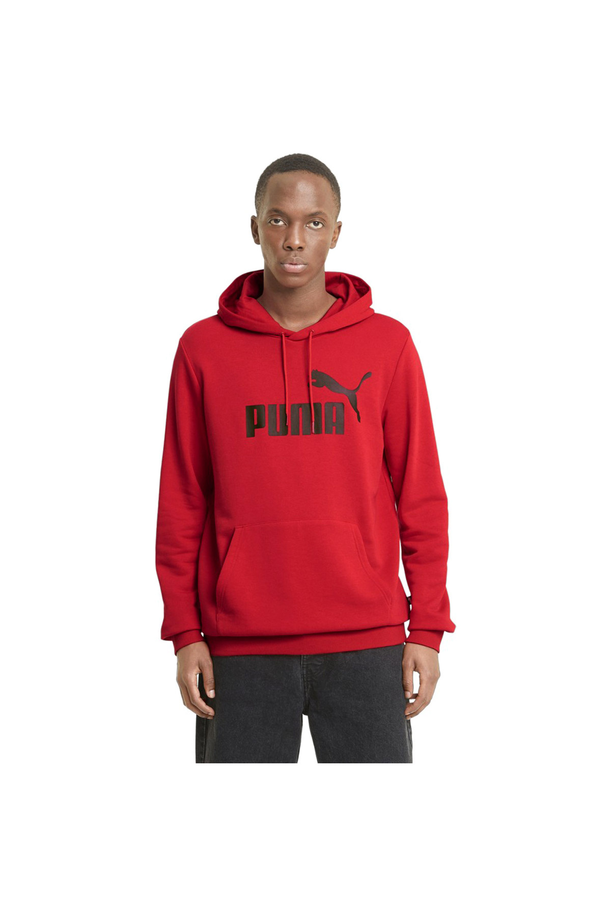 Puma Essential Big Logo Hoodie Erkek Kırmızı Günlük Stil