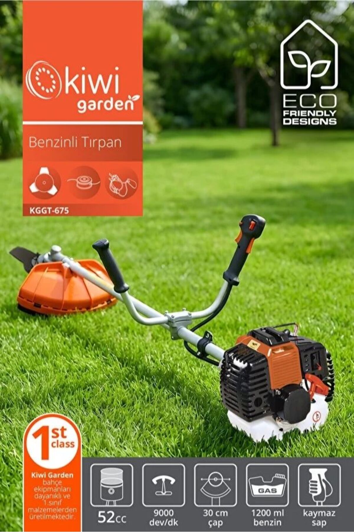 ユエジーメイカ Kiwi Garden KGGT-675 Benzinli Tırpan 52 cc 3 BG Motor 9000 dev/dk