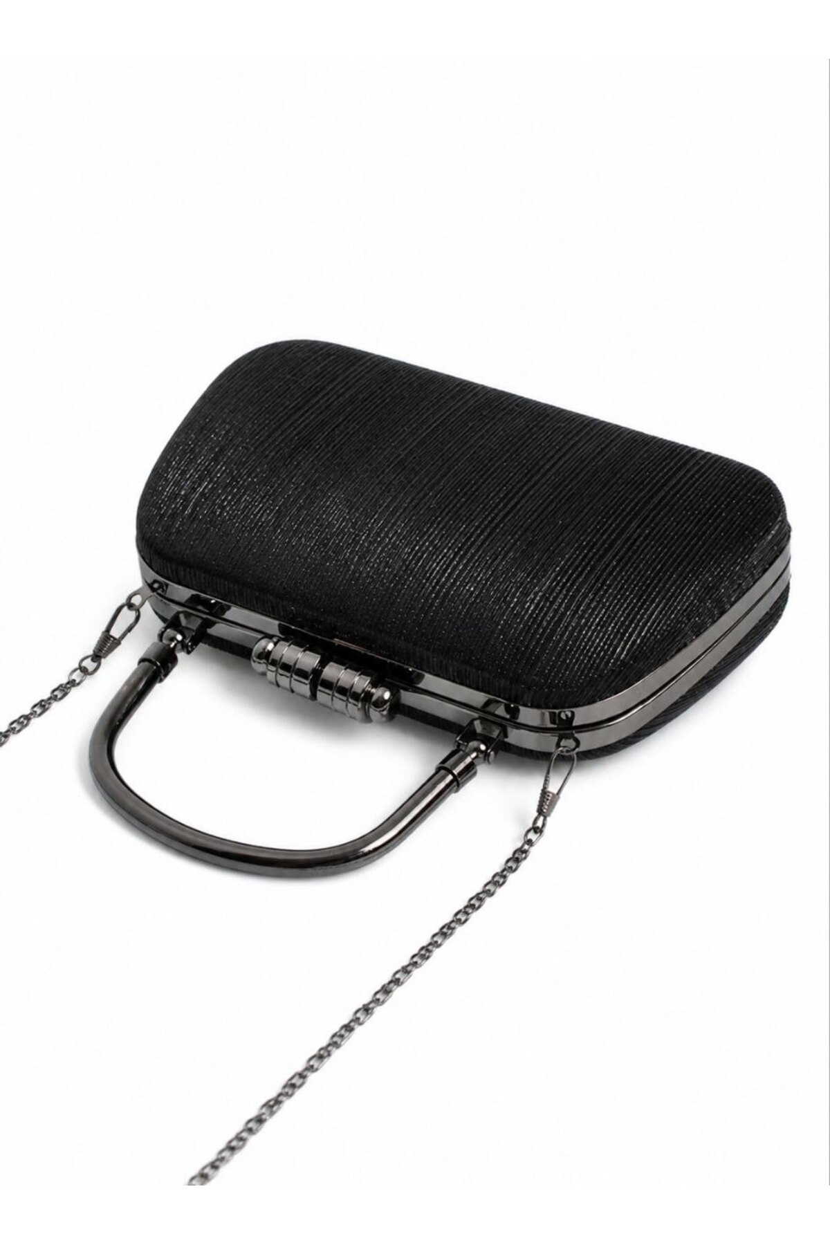 Women's Glitter Retention Detailed Chain Long Strap Evening Bag