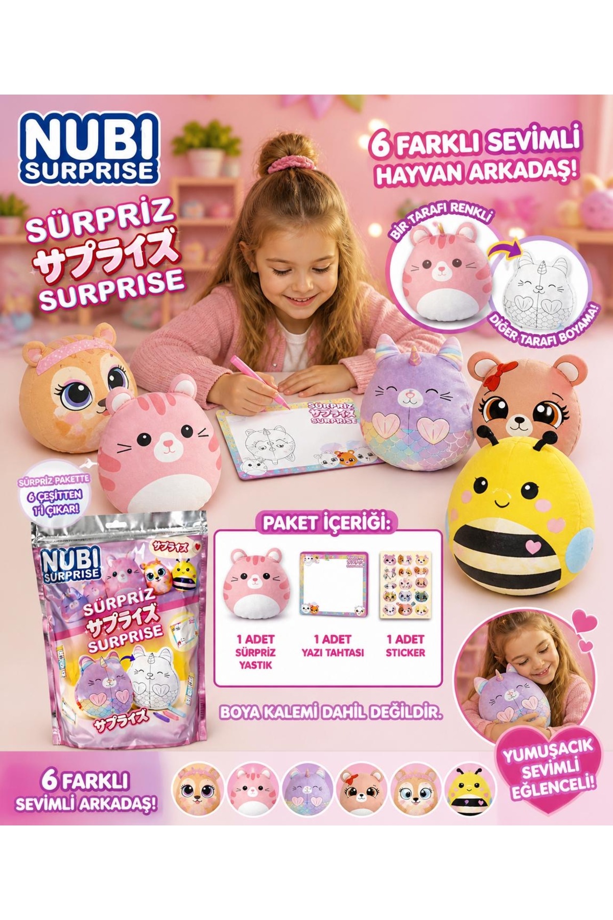 SHOP AND JOY Nubi Surprise Sürpriz Paket - Boyanabilir Pelüş Figür