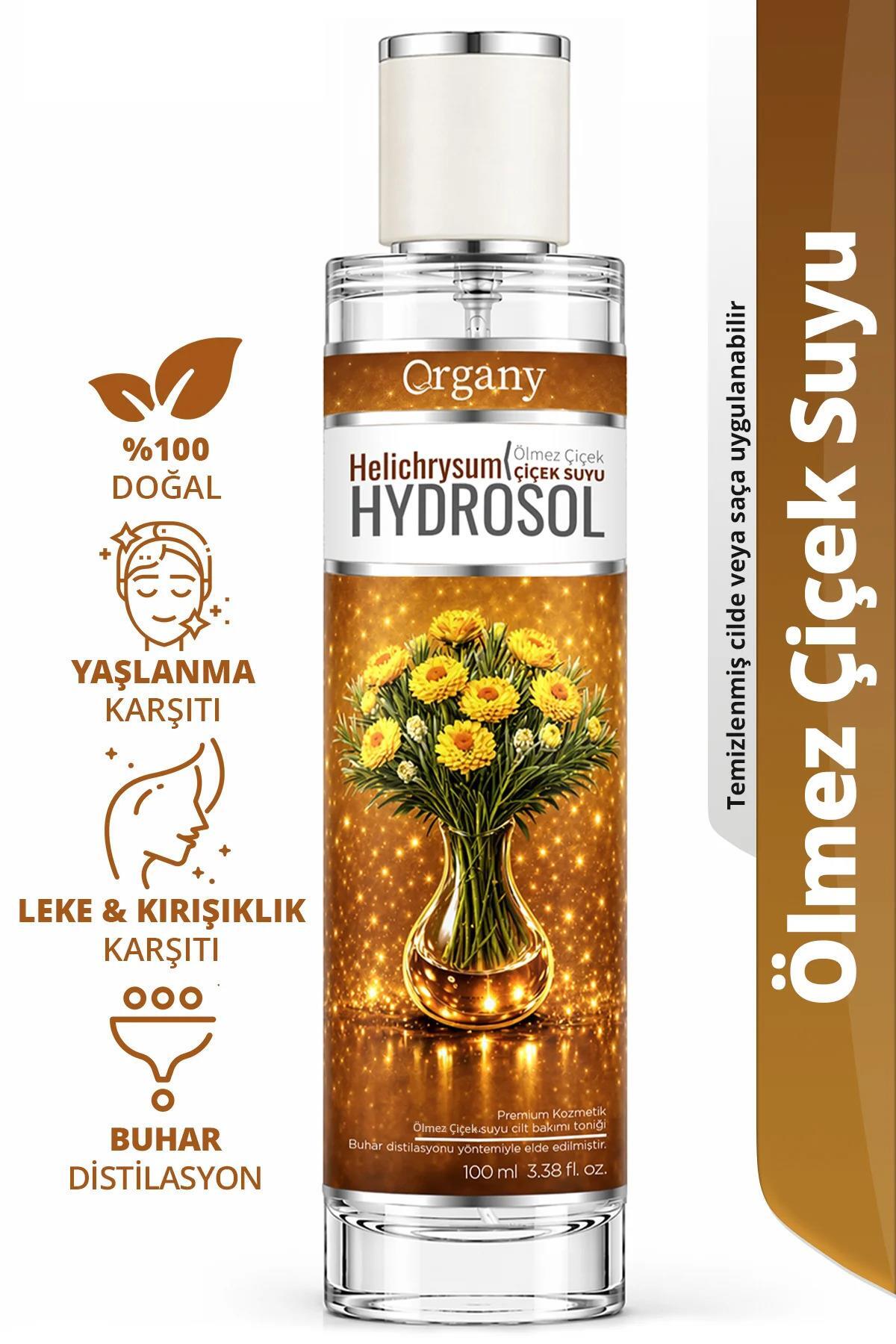 Ölmez Çiçek suyu hidrosolü Yaşlanma Karşıtı %100 Doğal Leke ve Kırışıklık Görünümüne Karşı Yüz Bakım Toniği Helichrysum Hidrosol 100 ml — OGDSOLC100