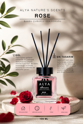 Alya Nature's Scents Rose Bambu Çubuklu Oda Kokusu- Gül Kokusu