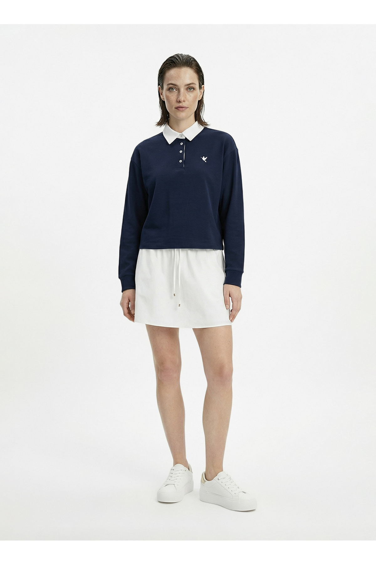 Fabrika Lacivert Kadın Loose Fit Sweatshirt F6SL-SWT0010 görsel 2